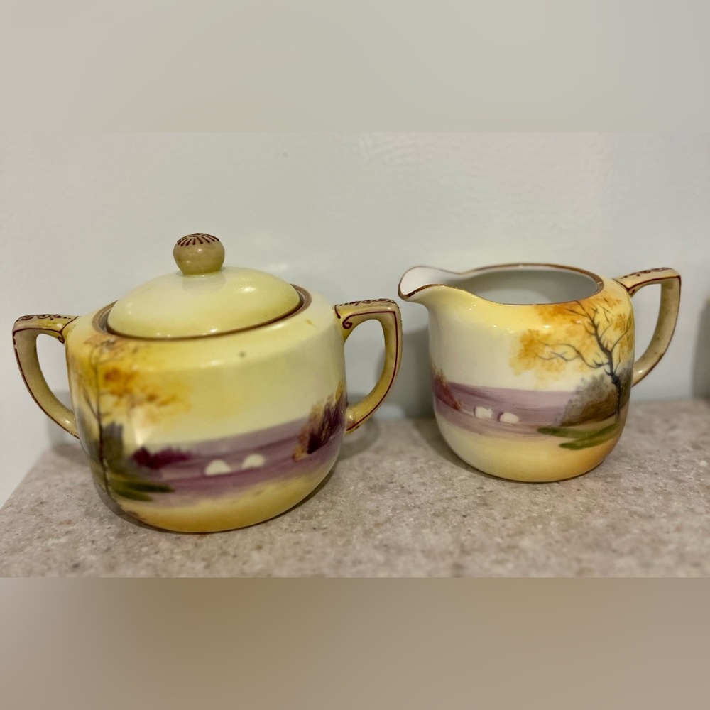 VINTAGE NORITAKE CREAM AND SUGAR SET